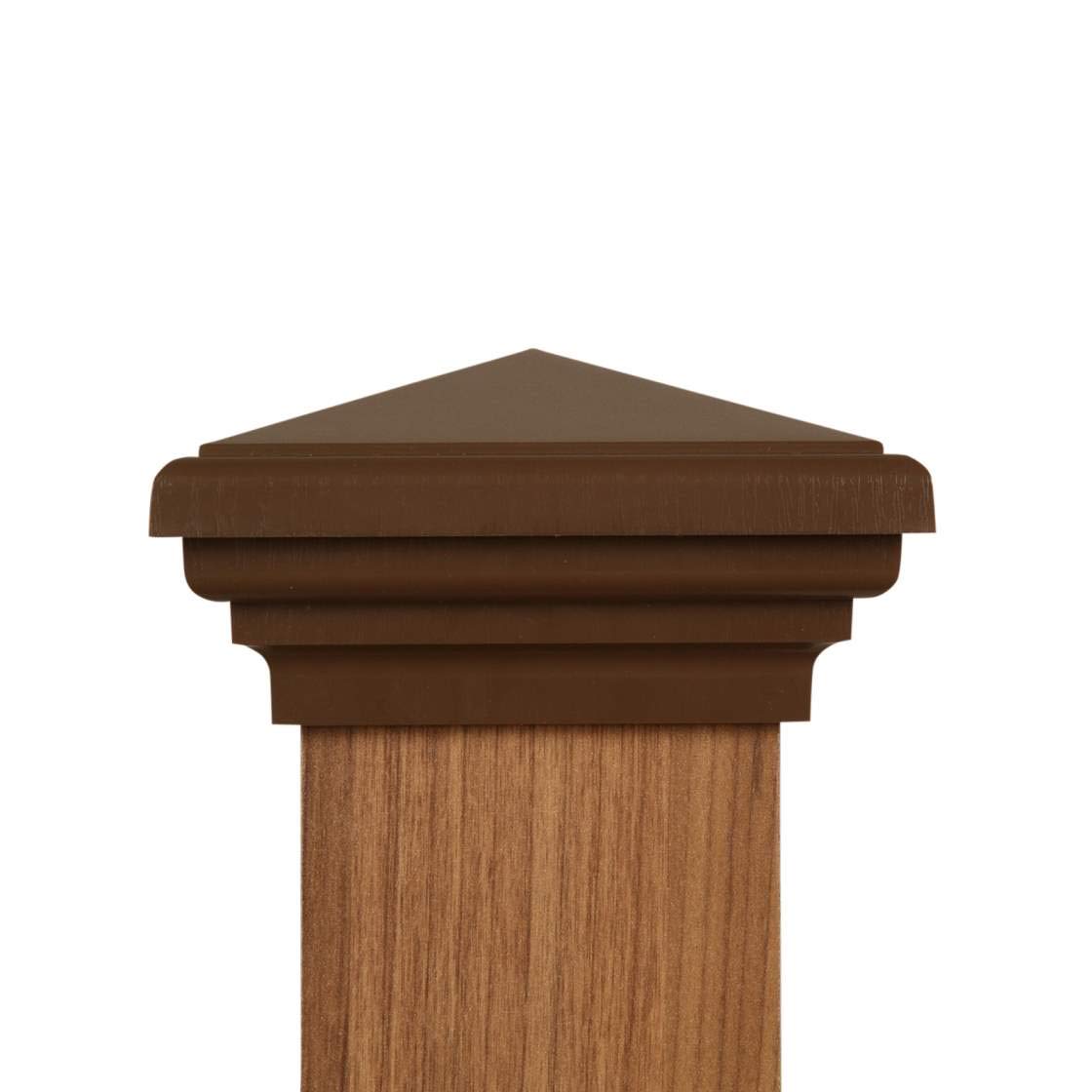 楽天いいものばかり4x4 ポストキャップ （3.5） | （12個入り） ブラウン ニューイングランド ピラミッドスタイル スクエアトップ 屋外フェンス メールボックス デッキ用
