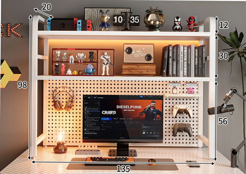 デスクトップラック多層デスクトップ本棚デスクトップパソコンデスクメイクデスク層別ディスプレイラッ..