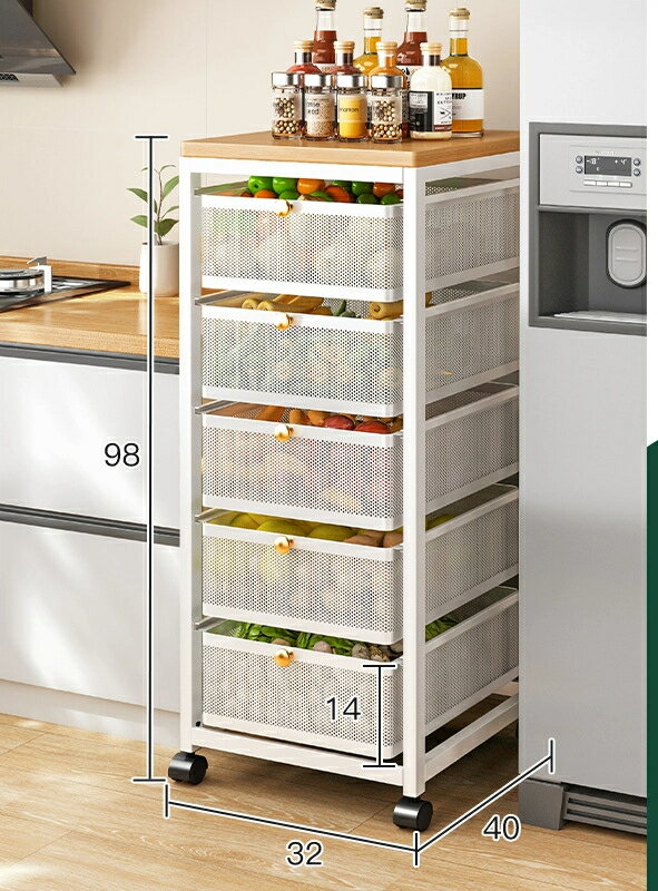 キッチン野菜ラックかご収納ラック床に落ちます引き抜き式多機能スリットフルーツラック
