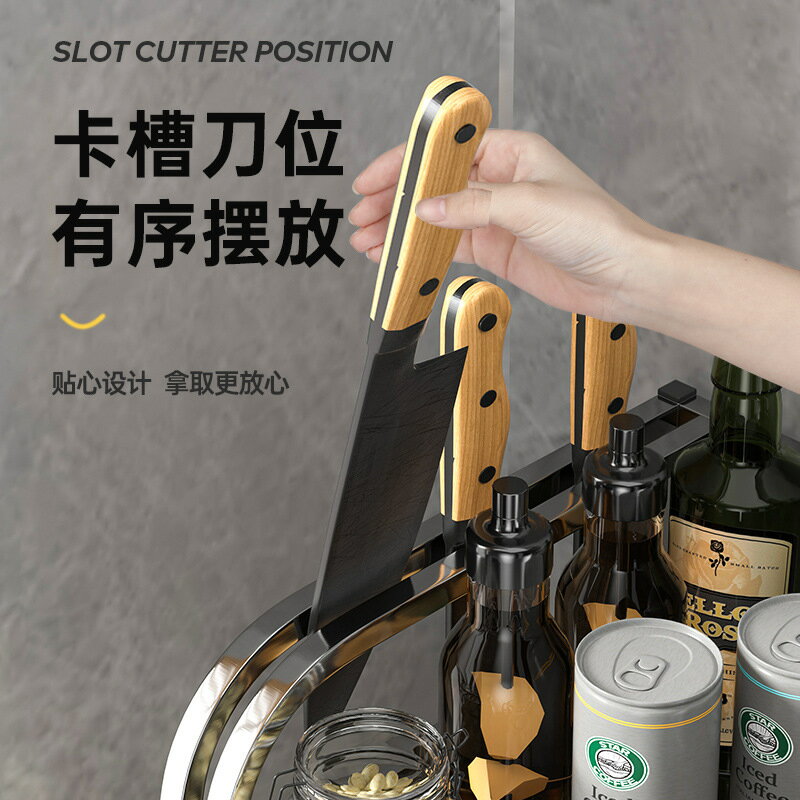 キッチン調味料ラックラック多機能台カウンターコーナー壁掛け三脚ステンレス収納ラック