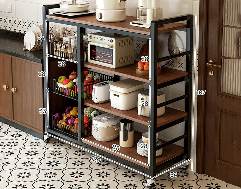 新モデルキッチン多機能棚床床野菜棚電子レンジ収納棚家庭用簡易棚
