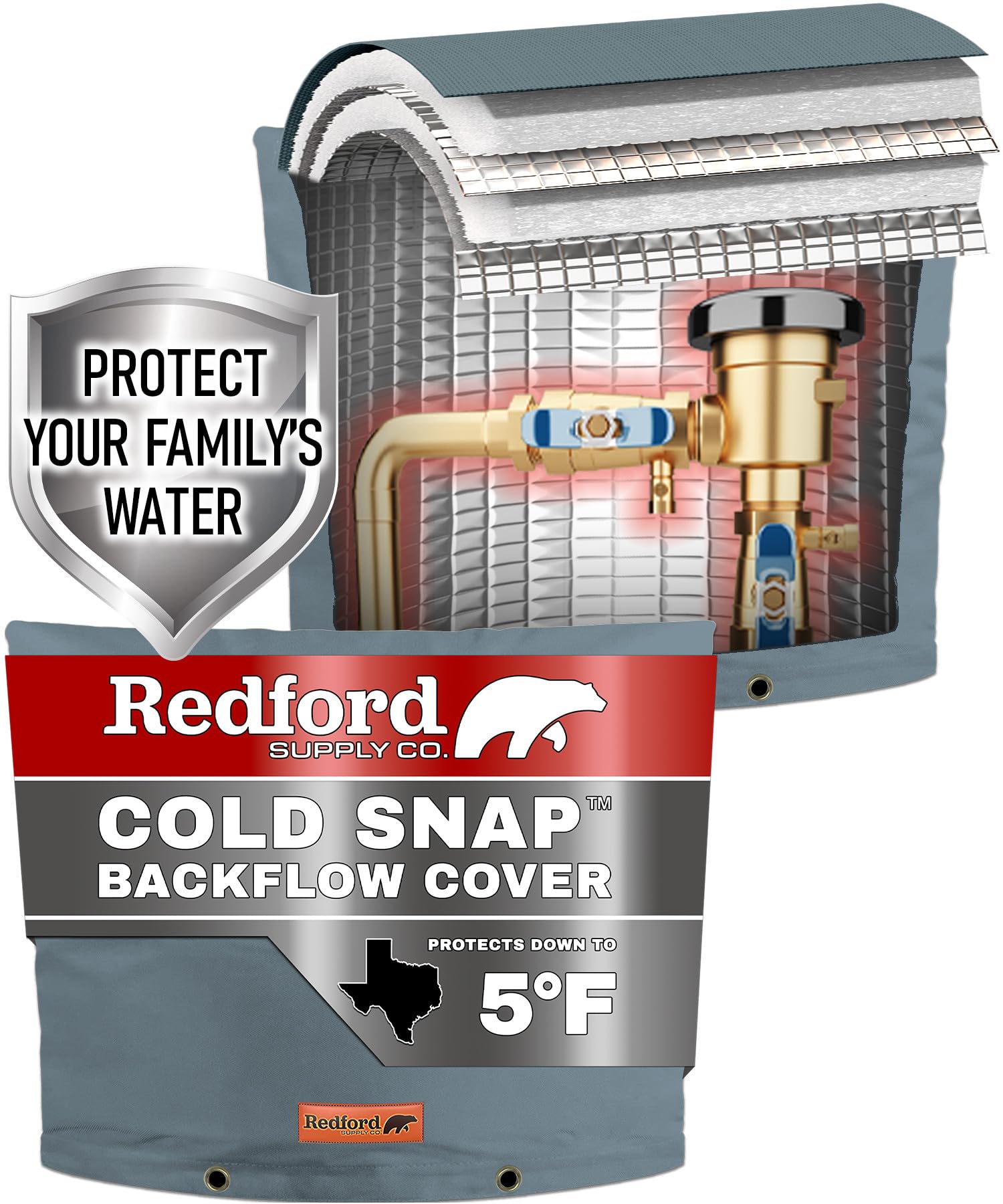 楽天いいものばかりRedford Supply Pro アウトドア逆流防止断熱カバー 冬用パイプ凍結防止用 多目的防水ポーチ ウォータースプリンクラーバルブボックス メーターまたはコントローラー用 （幅36インチ x 高さ24インチ） グレー