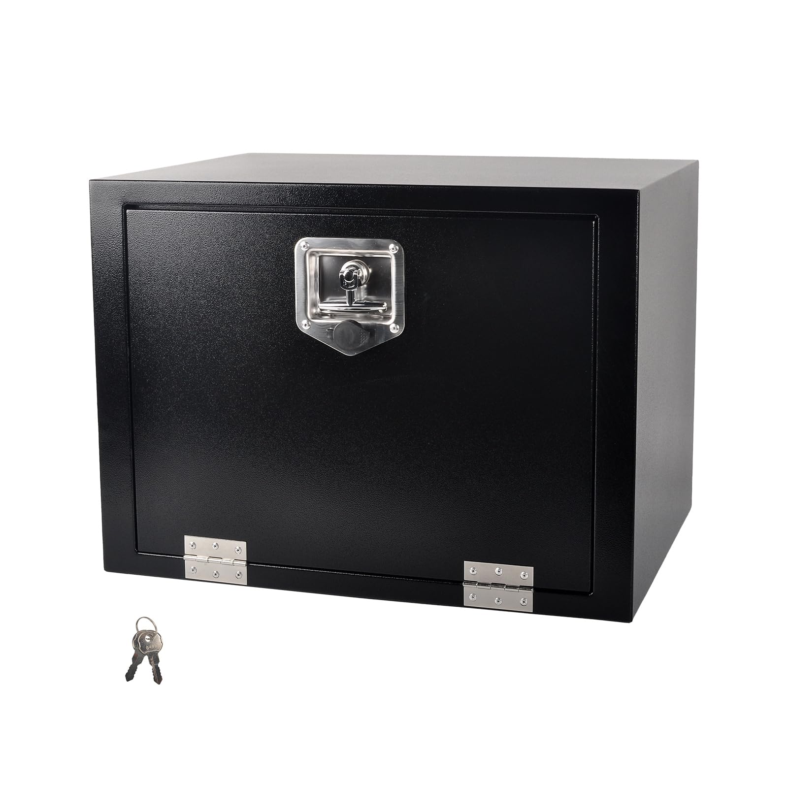 楽天いいものばかりトラックツールボックス スチール 荷台下トレーラー アウトドアカー ロックとキー付き - 24 x 18 x 18インチ ブラック