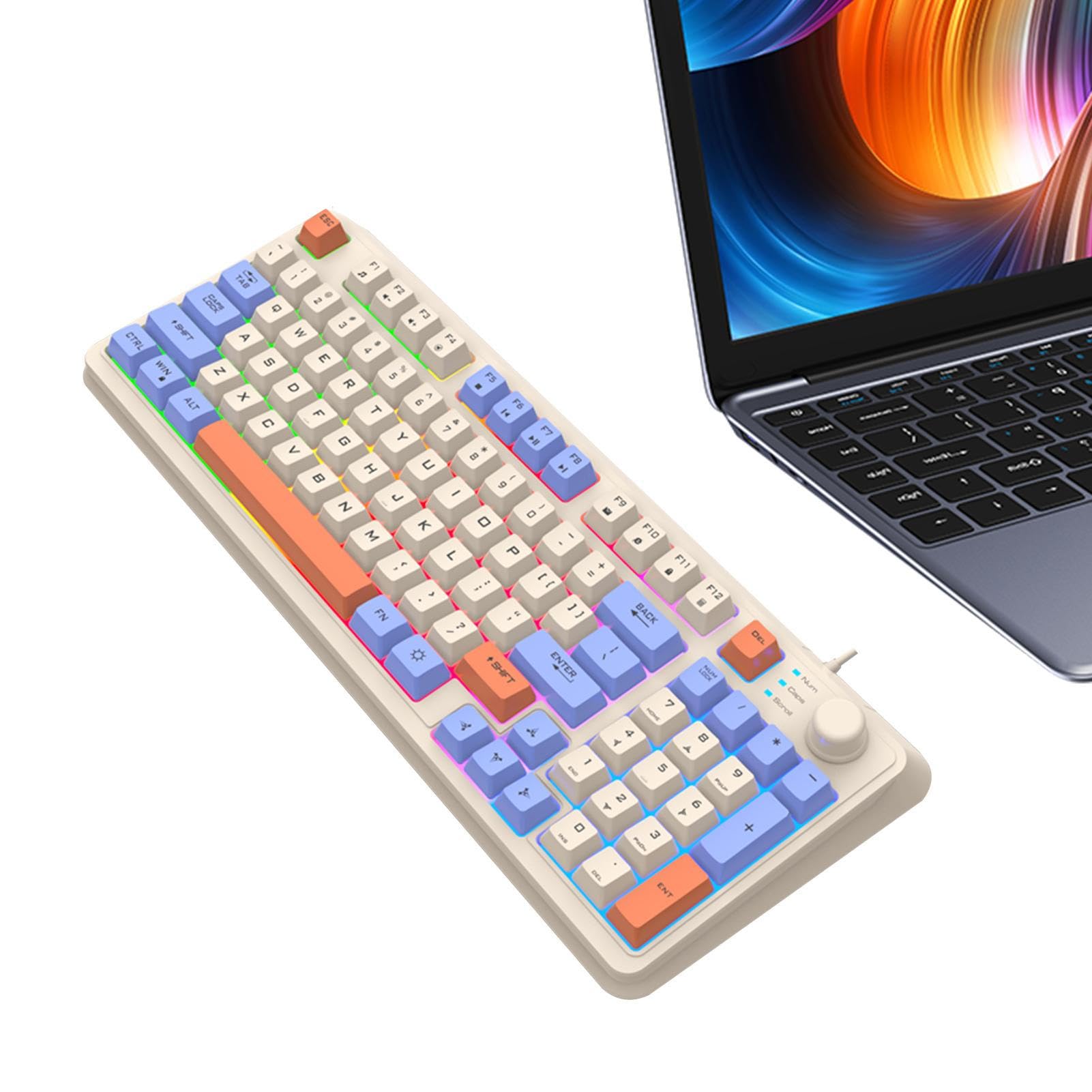 デスクトップメカニカルキーボード - 94 キー バックライト付きメカニカル キーボード - K82 有線キーボード光る 94 キーメカニカルキーボードゲーム愛好家のため Soufly