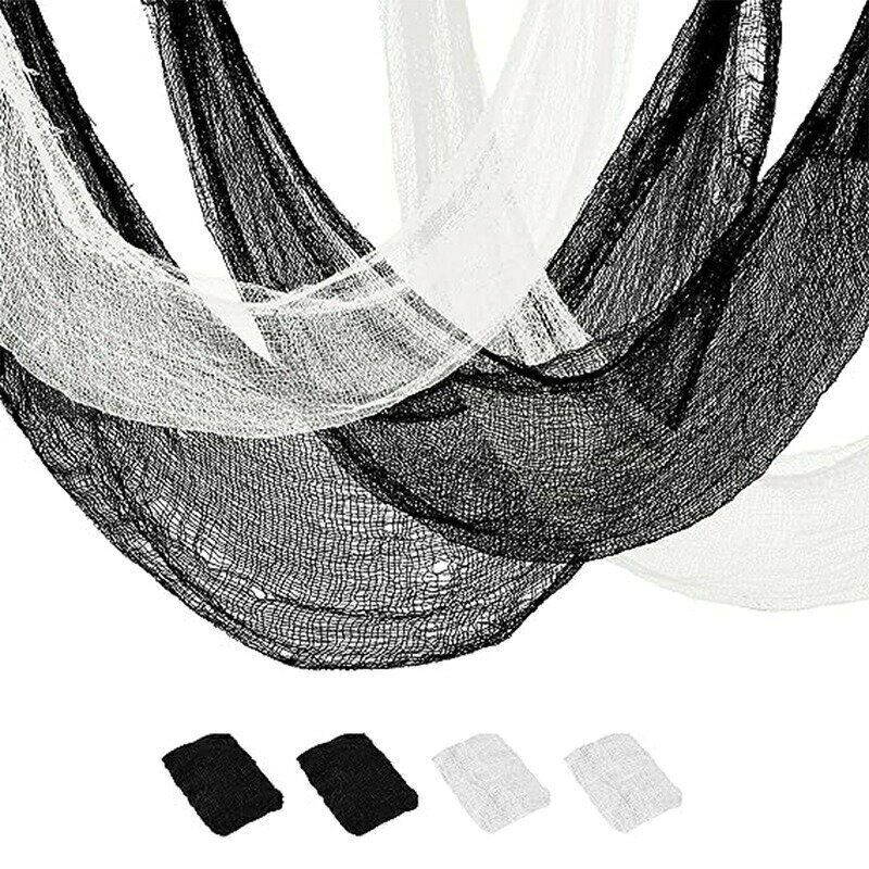 ハロウィン 飾り 蜘蛛の巣 黒 カーテン 白 カーテン お化け屋敷 不気味 ハロウィーン 装飾 布 簡単 怖..