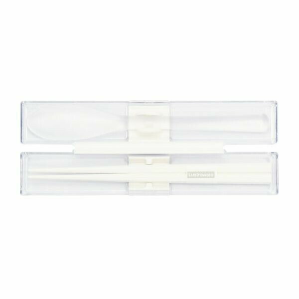 とっても強いケース&スプーン18cm箸付 ホワイト 岩崎工業 3