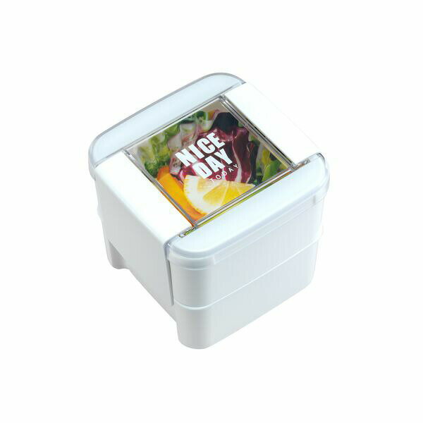 イージーケアランチボックススクエア2段 WH 岩崎工業