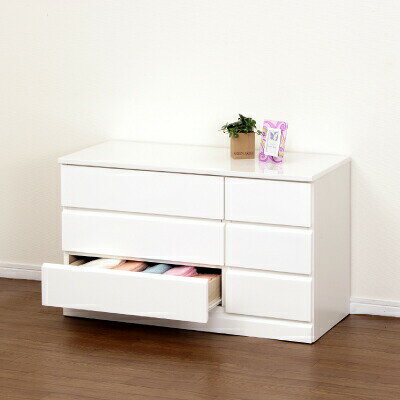 【送料無料】シャイン ホワイトワイドローチェスト ≪完成品≫※【メーカー直送品】【代引/同梱/返品不可】【個別送料計算】【23693】