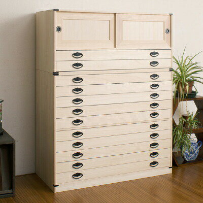 国産 桐たんす 引戸2段＋10段チェスト高さ129タイプ セット※【メーカー直送品】【代引/同梱/返品/着日指定不可】【個別送料計算】