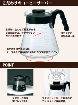 送料無料 HARIO ハリオ V60 コーヒーサーバー（実用容量 1000ml） 電子レンジ用 珈琲ポット サーバ 電子レンジ対応 【RCP】【VCS-03B】【キャッシュレス 還元 対象店】【CP】