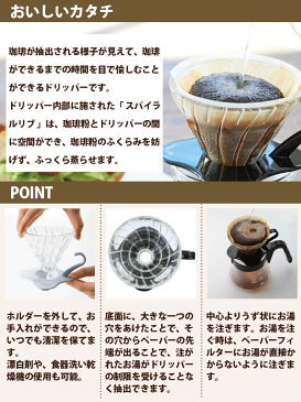 [割引クーポン配布中]HARIO ハリオ V60 透過 耐熱ガラス コーヒードリッパー 02 （1〜4杯用）計量スプーン付き V型 円すい形 ドリップ 珈琲【RCP】【VDG-02】