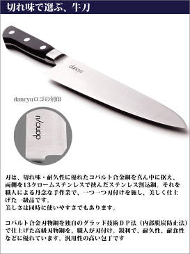 【●日本製】 dancyu ダンチュウ 牛刃包丁 （両刃） / 包丁ナイフ【RCP】【キャッシュレス 還元 対象店】