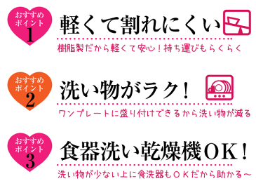 【●日本製】 割れにくく 軽くて あつかいやすい 仕切付き スクエアプレート 樹脂製 食器プレート お皿 電子レンジ対応 食洗器対応 角型 ホワイト【K-6388】