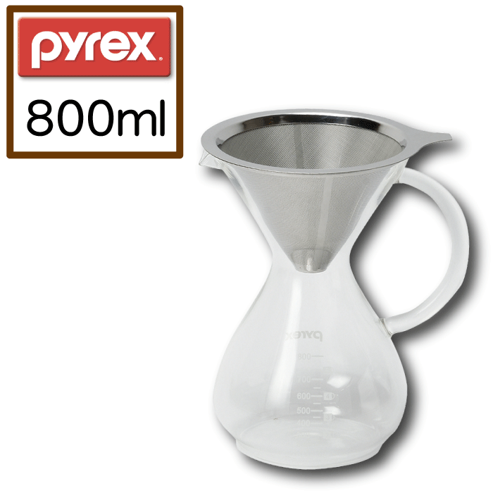 PYREX パイレックス コーヒーサーバー 800ml ステンレス フィルター付 ドリッパー ドリップ コーヒー サーバー 0.8L パール金属 