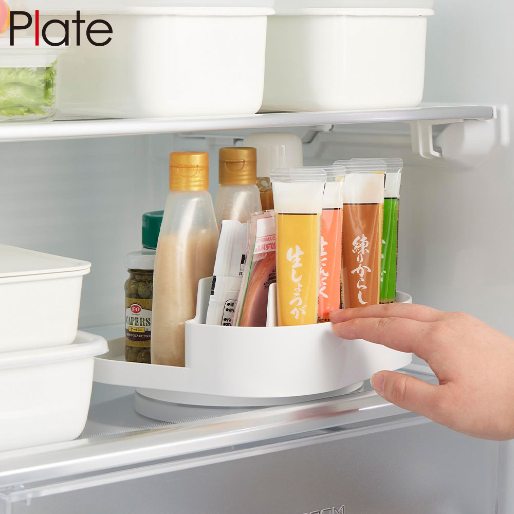 回転式仕切り付き収納トレー プレート 山崎実業 plate ホワイト 10079 yamazaki