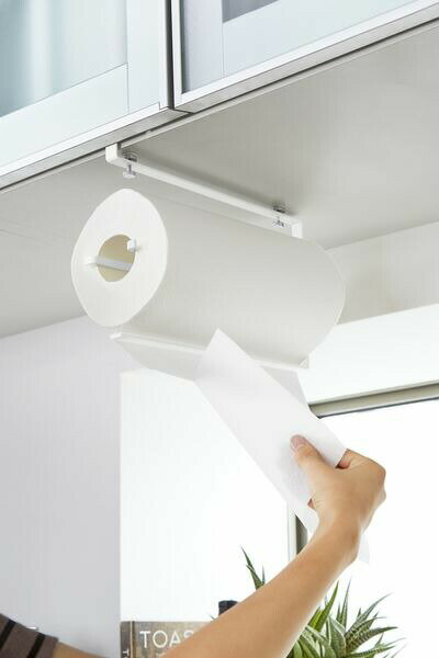 片手でカット戸棚下キッチンペーパーホルダー プレート plate L 【KT-PL CA L WH 3298】