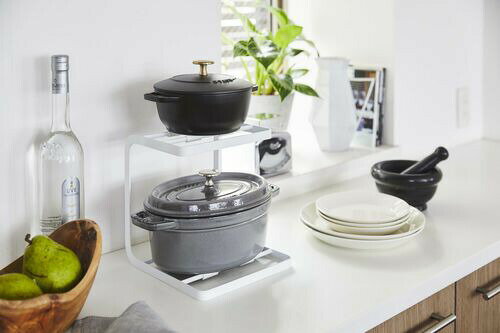 【ポイント5倍】山崎実業 鍋スタンド2段 タワー ホワイト tower YAMAZAKI 【RCP】【5154】