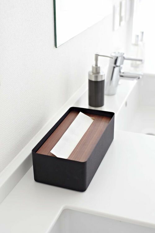 【ポイント5倍】【送料無料】山崎実業 蓋付きティッシュケース リン L ブラウン RIN ティッシュケース ティッシュホルダー 収納ケース 収納 ボックス YAMAZAKI 【RCP】【7729】