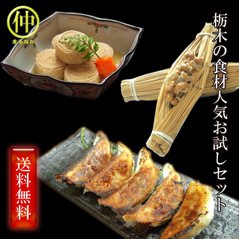 【送料無料】栃木の食材人気お試しセット（ゆば10個、餃子6個、納豆6本）【お中元】【お歳暮】送り先が四国の場合は＋200円、北海道・九州の場合は＋300円別途送料をいただきます。沖縄・離島は別途送料をいただきます）【まるなか】