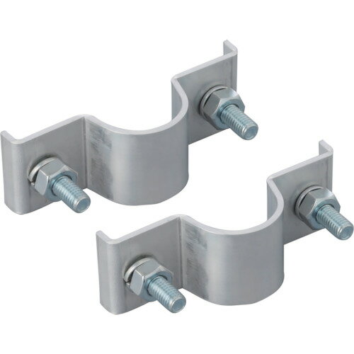 ユニット　標識取付バンド平リブ用2ケ組　アルミ　38．1Ф用【39553】 販売単位：1組(入り数：2個)JAN[4582183902648](ユニット 安全標識) ユニット（株）【05P03Dec16】