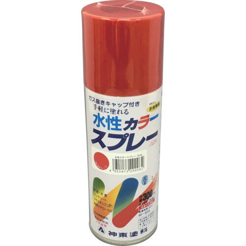 シントー　水性カラースプレー　レッド　300ML【29080.3】 販売単位：1本(入り数：-)JAN[4955473290082..