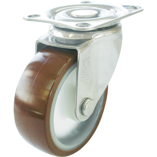 ユーエイ キャスター ステンレス製自在車 ウレタン車輪径75【SUSSG75UR】 販売単位：1個(入り数：-)JAN[4562182575548](ユーエイ プレート式ウレタン車) （株）ユーエイキャスター【05P03Dec16】