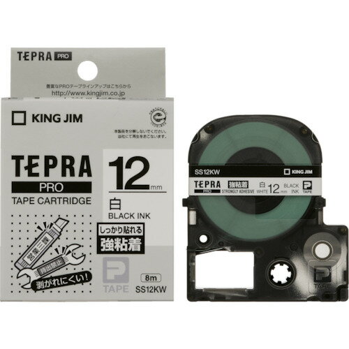 キングジム　テプラPROテ−プカ−トリッジ　強粘着タイプ【SS12KW】 販売単位：1個(入り数：-)JAN[4971660756759](キングジム ラベル用品) （株）キングジム【05P03Dec16】