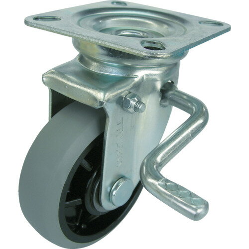 TRUSCO　ナイロンホイールウレタンキャスター　自在ストッパー付　Φ130【TYGUJB130A】 販売単位：1個(入り数：-)JAN[4989999252415](TRUSCO プレート式ウレタン車) トラスコ中山（株）【05P03Dec16】(4)