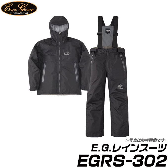 (c)【取り寄せ商品】 エバーグリーン E.G.レインスーツ (EGRS-302) (カラー：ブラック／ブラック) (サイズ：S-3L) /ストレッチレイン ..