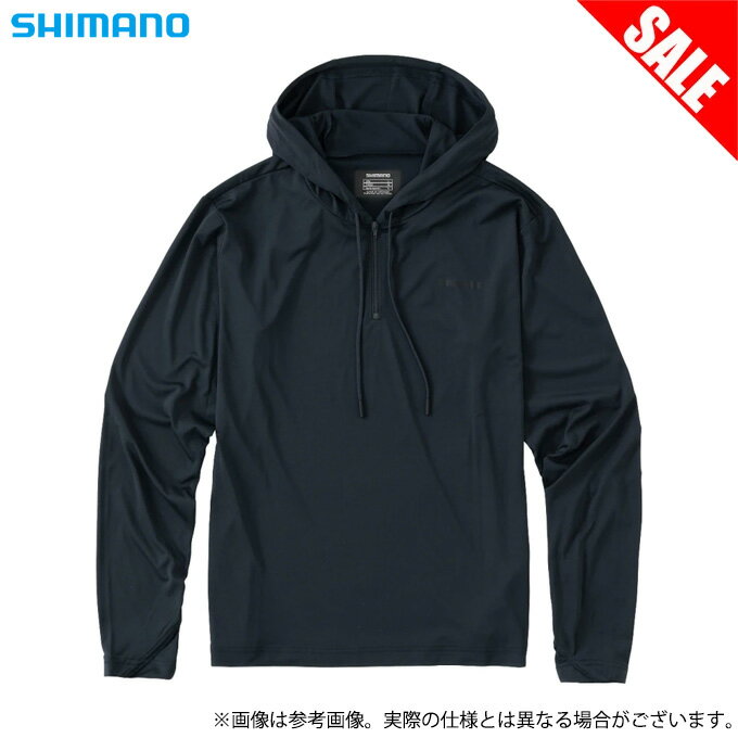 (5)【メール便配送可】 シマノ SH-001V (ネイビー) サンプロテクション プルオーバー フーディーシャツ (フィッシングウェア／2022年春夏モデル)