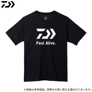 (5) ダイワ DE-9522 (ブラック) ショートスリーブFeel Alive.Tシャツ (フィッシングウェア／2022年春夏モデル)