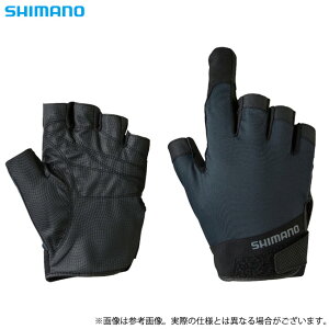 (5)【メール便配送可】 シマノ GL-004V (ブラック) キャスティング グローブ /5本切り (手袋・フィッシンググローブ／2022年春夏モデル)