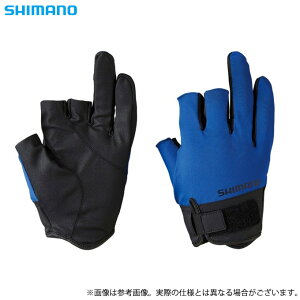 (c)【メール便配送可】 【取り寄せ商品】シマノ GL-008V (ブルー) ベーシック グローブ 3 /3本切り (手袋・フィッシンググローブ／2022年春夏モデル)