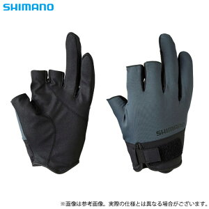 (5)【メール便配送可】 シマノ GL-008V (チャコール) ベーシック グローブ 3 /3本切り (手袋・フィッシンググローブ／2022年春夏モデル)