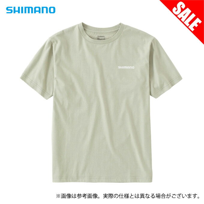 (5) シマノ SH-004V (ベージュ) オーガニックコットン ロゴ Tシャツ (フィッシングウェア／2022年春夏モデル) /1s6a1l7e-wear / s-w-23