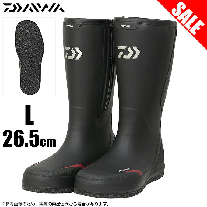 (7)【目玉商品】 ダイワ プロバイザーブーツ PB-3630 サイズ：L/26.5cm (スパイクフェルトソール) カラー：ブラック /2021年秋冬モデル/磯靴・長靴 / 1s6a1l7e-ftw d-ftw-sale