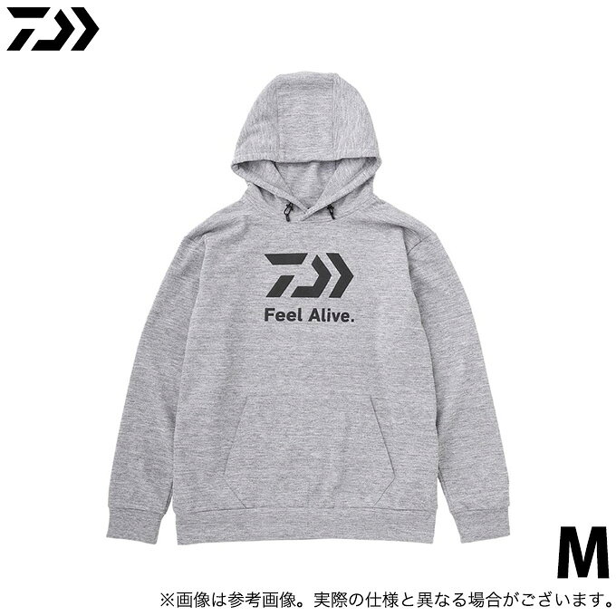 (c)【取り寄せ商品】ダイワ DE-8122 (フェザーグレー／M) ロゴスウェットパーカ (フィッシングウェア／2022年秋冬モデル) /22AW/1s6a1l7e-wear 【Σ02】