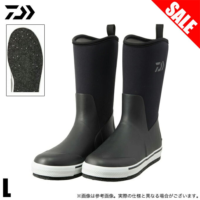 (5)【目玉商品】ダイワ FB-3550-T (ブラック／L) タイトフィット フィッシングロングブーツ (ソール：フェルトスパイク) クロロプレンブーツ/冬用/長靴 /1s6a1l7e-ftw