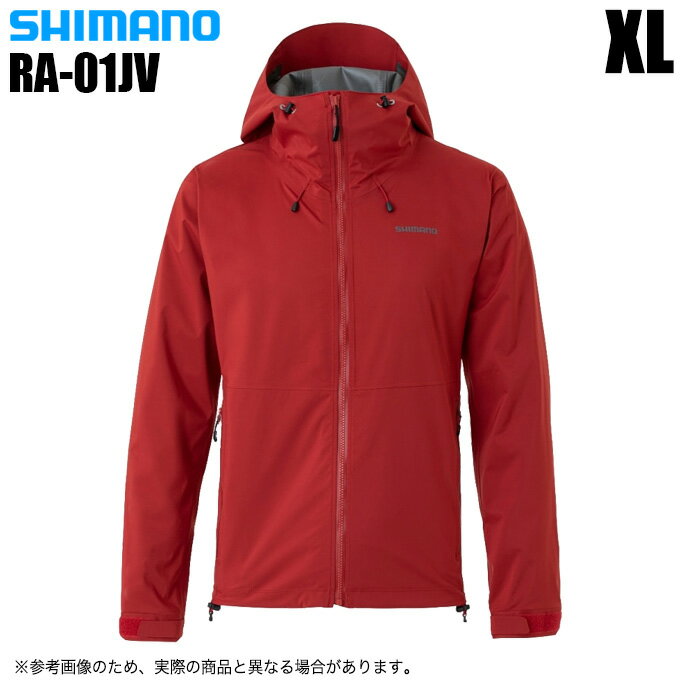 (5) シマノ RA-01JV (レッド／サイズ：XL) レインギアジャケット01 (フィッシングウェア／2022年春夏モデル)