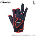 (c)【取り寄せ商品】 がまかつ GM7290 (ブラック×レッド／L) CORDURA(R) トーナメントグローブ(3本切) (手袋・グローブ／2023年春夏モデル)