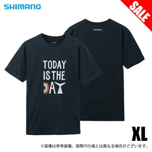 (c)【取り寄せ商品】 シマノ SH-003V (XL／ネイビー) オーガニックコットン グラフィック Tシャツ (フィッシングウェア／2023年春夏モデル) /23SS