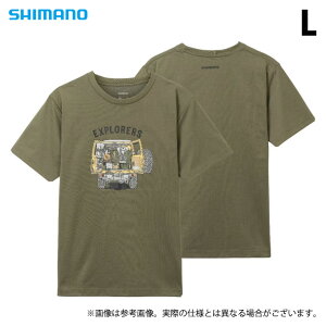 (5) シマノ SH-005W (L／カーキ) グラフィック 速乾 Tシャツ (フィッシングウェア／2023年春夏モデル) /23SS