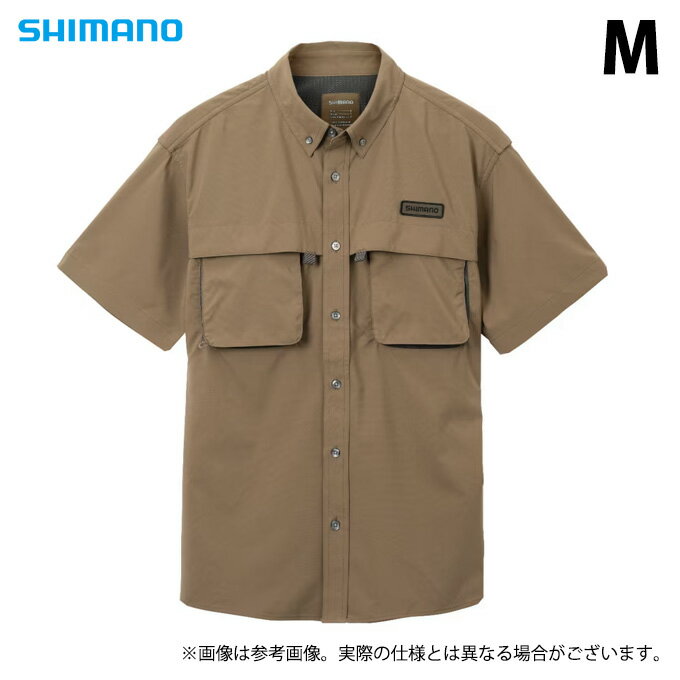 楽天つり具のマルニシ楽天市場店（5）【目玉商品】 シマノ SH-020W （M／カーキ） プレステージシャツ ショートスリーブ （フィッシングウェア／2023年春夏モデル） /1s6a1l7e-wear / s-w-23