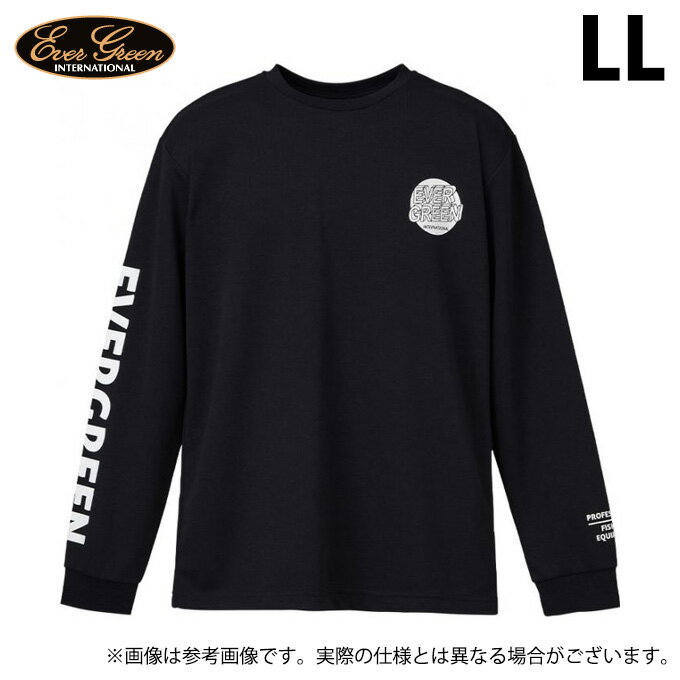 (c)【取り寄せ商品】 エバーグリーン E.G.ドライミックス ロングTシャツ タイプ1 (ブラック／LL) (フィッシングウェア／2023年モデル)