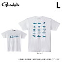 (c)【取り寄せ商品】 がまかつ GM3711 (ホワイト/L) Tシャツ(筆記体ロゴ) (フィッシングウェア/2023年春夏モデル) 【Σ01】