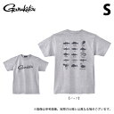 (c)【取り寄せ商品】 がまかつ GM3711 (グレー／S) Tシャツ(筆記体ロゴ) (フィッシングウェア／2023年春夏モデル)