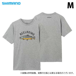 (c)【取り寄せ商品】 シマノ SH-003V (M／メランジグレー) オーガニックコットン グラフィック Tシャツ (フィッシングウェア／2023年春夏モデル) /23SS
