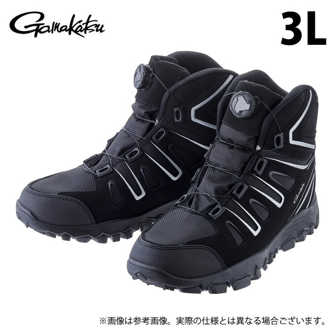 (c) がまかつ GM4539 (3L／ブラック×シルバー) ダブルグリップ スパイクシューズ(防水) (靴・シューズ／2023年モデル)