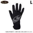 (c)【取り寄せ商品】 エバーグリーン E.G.ウィンターグローブ(3本カット) ブラック/シルバーロゴ Lサイズ (手袋・グローブ/2023-24年秋冬モデル) /3本切り /23-24AW
