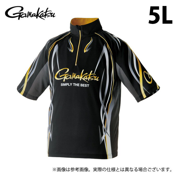 (c)【取り寄せ商品】 がまかつ GM3735 (5L／ブラック) 2WAYプリントジップシャツ (フィッシングウェア・鮎用品) /Gamakatsu /2024年鮎カタログ製品 【Σ01】